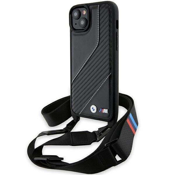 BMW M Edition Carbon Stripe & Strap-etui til iPhone 15 / 14 / 13 - sort
