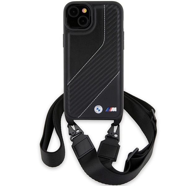BMW M Edition Carbon Stripe & Strap-etui til iPhone 15 / 14 / 13 - sort