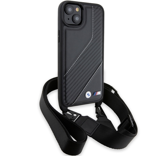 BMW M Edition Carbon Stripe & Strap-etui til iPhone 15 / 14 / 13 - sort
