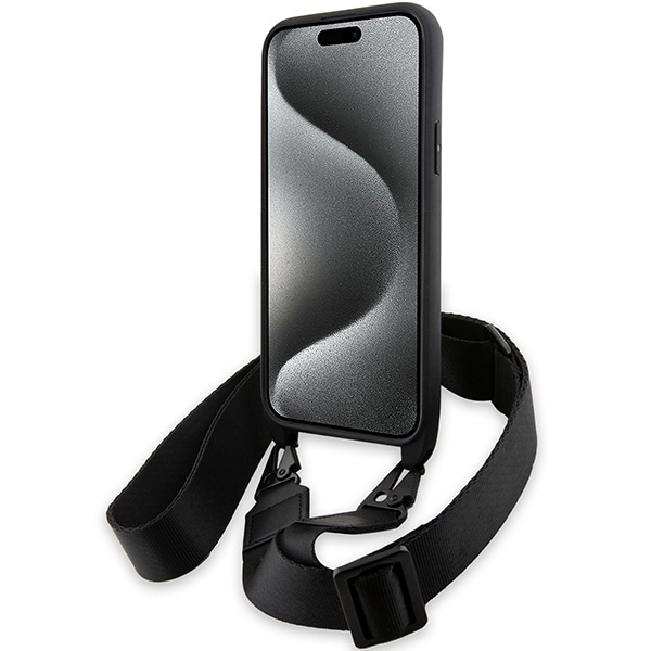 BMW M Edition Carbon Stripe & Strap-etui til iPhone 15 / 14 / 13 - sort