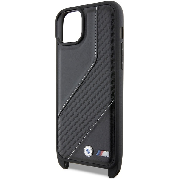 BMW M Edition Carbon Stripe & Strap-etui til iPhone 15 / 14 / 13 - sort