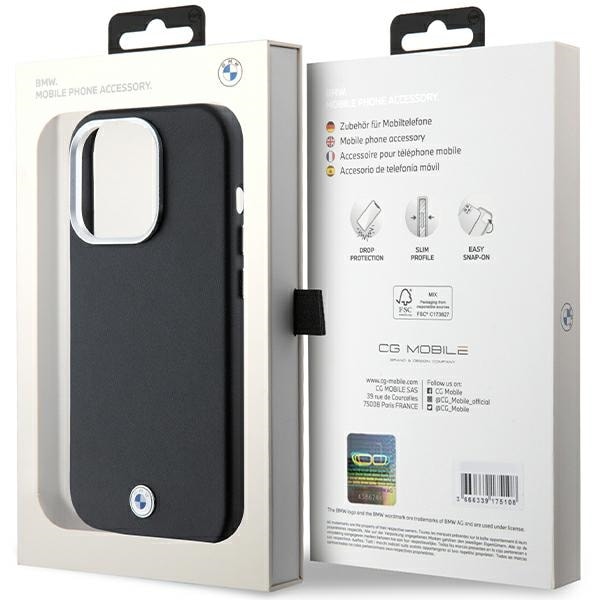 BMW Signature Wrapped Metal MagSafe-etui til iPhone 14 Pro - sort