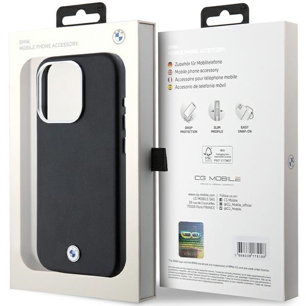 BMW Signature Wrapped Metal MagSafe-etui til iPhone 15 Pro - sort