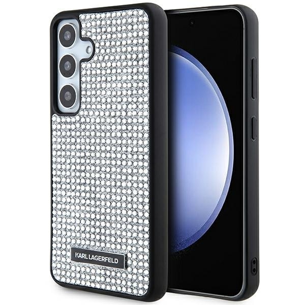 Karl Lagerfeld Rhinestone Metal Logo etui til Samsung Galaxy S24 - sølv