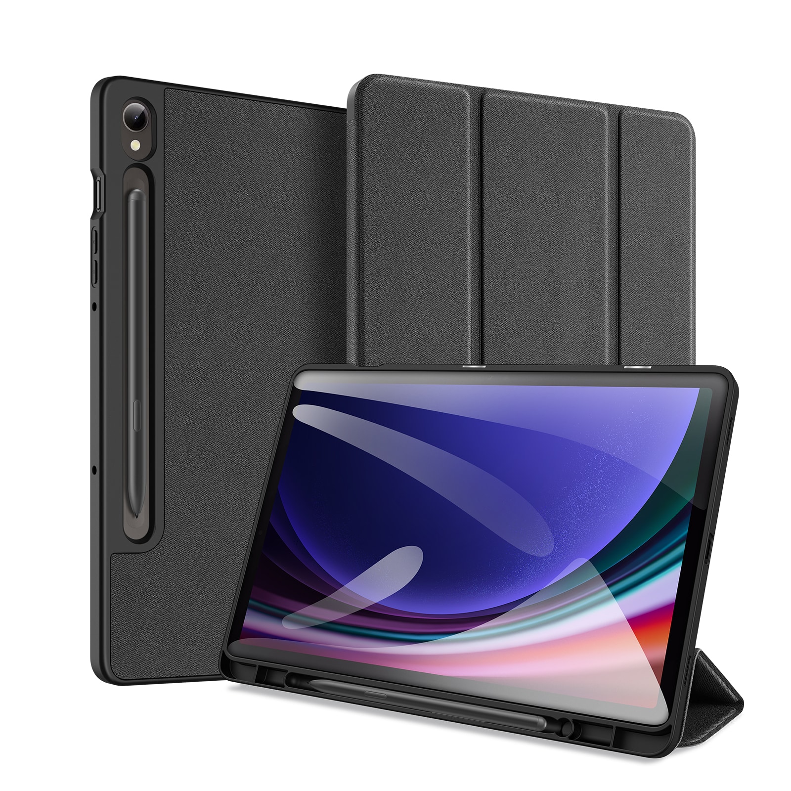 Dux Ducis Domo flip- og smart sleep-etui til Samsung Galaxy Tab S9 - sort