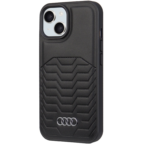 Audi syntetisk læderetui med MagSafe til iPhone 15 Plus / 14 Plus - Sort