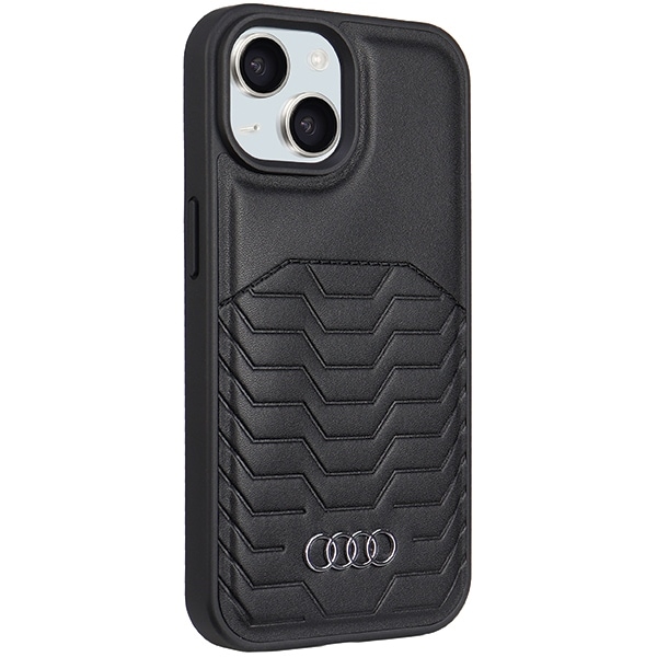 Audi syntetisk læderetui med MagSafe til iPhone 15 Plus / 14 Plus - Sort