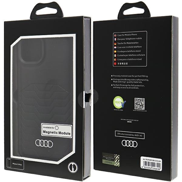 Audi syntetisk læderetui med MagSafe til iPhone 15 Plus / 14 Plus - Sort