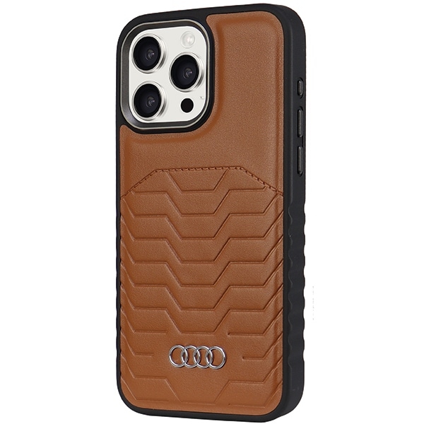 Audi syntetisk læderetui med MagSafe til iPhone 15 Pro Max - brun