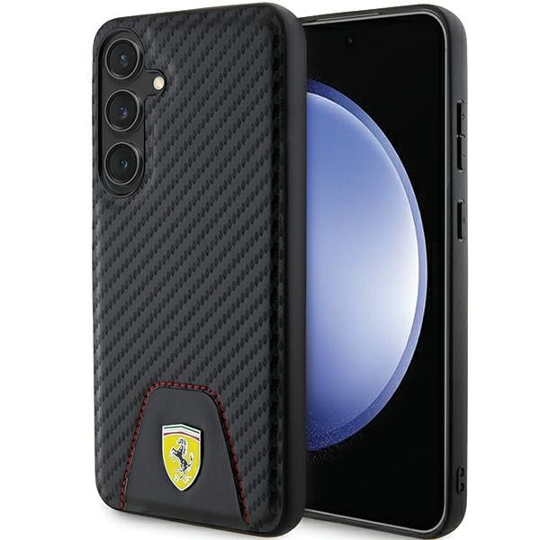 Ferrari Carbon Stitched Bottom-etui til Samsung Galaxy S24+ - sort