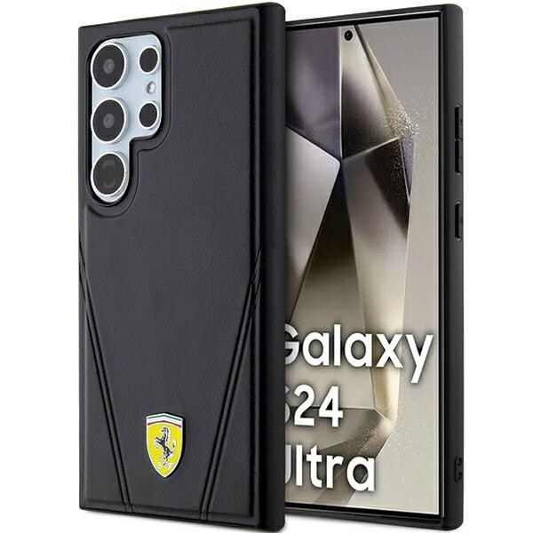Ferrari Hot Stamp V Lines MagSafe-etui til Samsung Galaxy S24 Ultra - sort