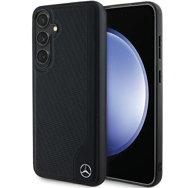 Mercedes MagSafe-etui i læder med præget linje til Samsung Galaxy S24+ - sort