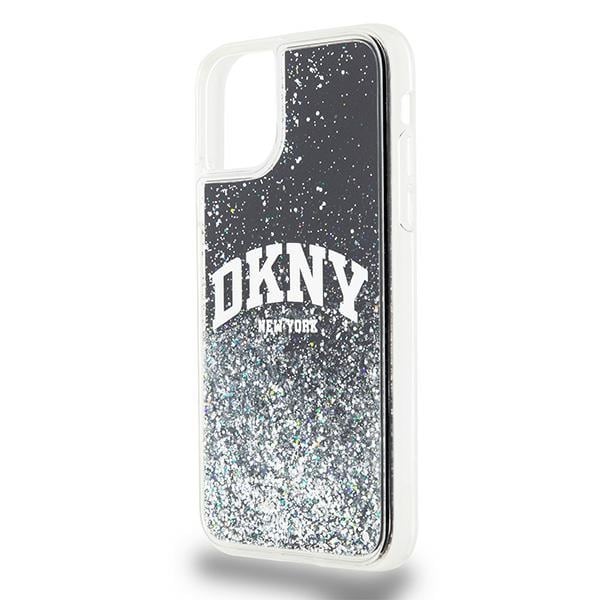 DKNY Liquid Glitter Big Logo etui til iPhone 11 / Xr - sort