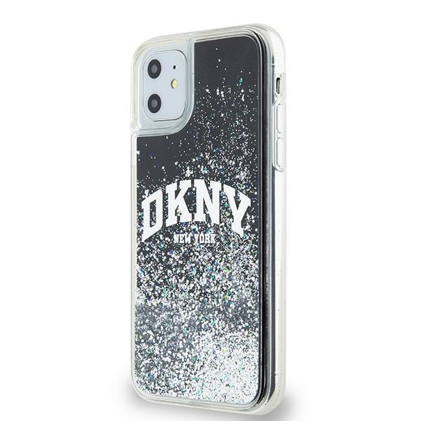 DKNY Liquid Glitter Big Logo etui til iPhone 11 / Xr - sort
