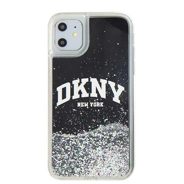 DKNY Liquid Glitter Big Logo etui til iPhone 11 / Xr - sort