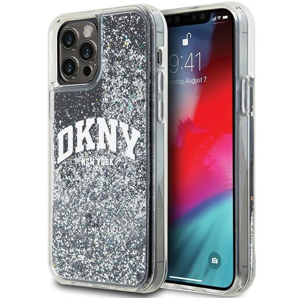 DKNY Liquid Glitter Big Logo iPhone 12 Pro/12-etui - Sort