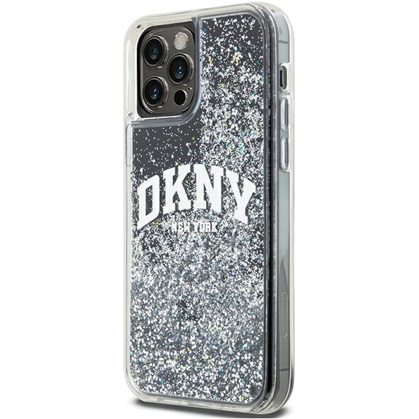 DKNY Liquid Glitter Big Logo iPhone 12 Pro/12-etui - Sort