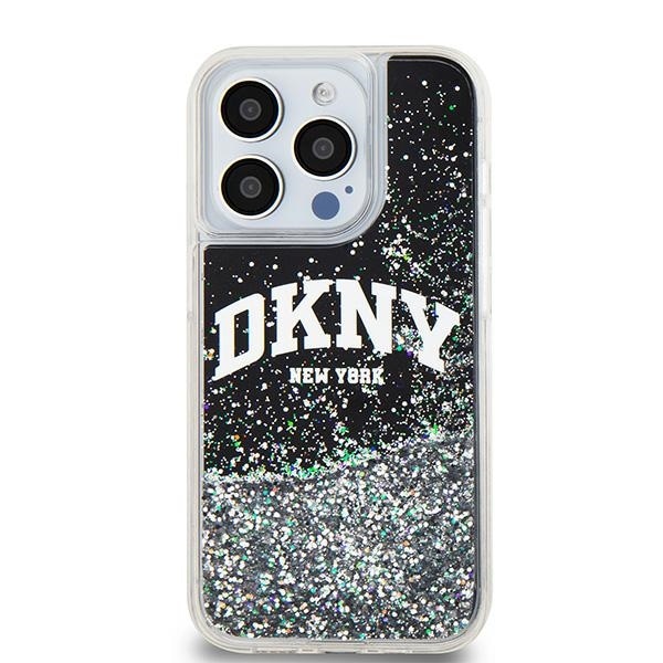 DKNY Liquid Glitter Big Logo iPhone 13 Pro / 13 Etui - Sort