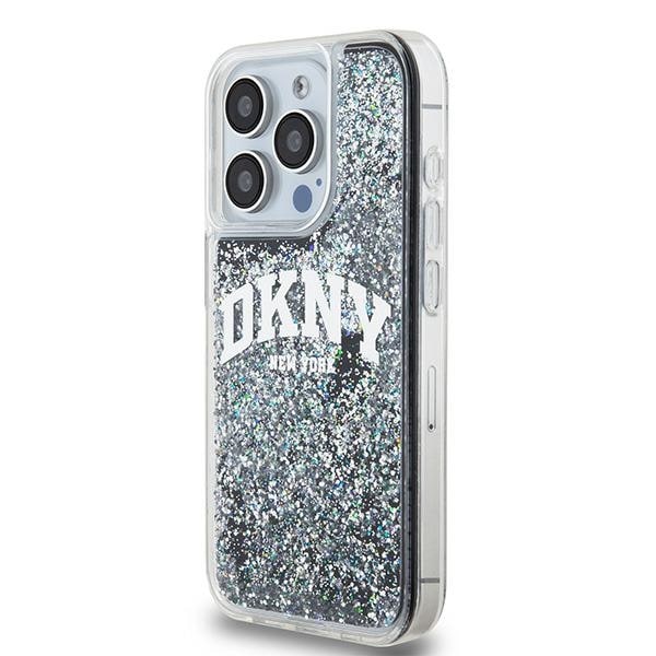 DKNY Liquid Glitter Big Logo iPhone 14 Pro-etui - Sort