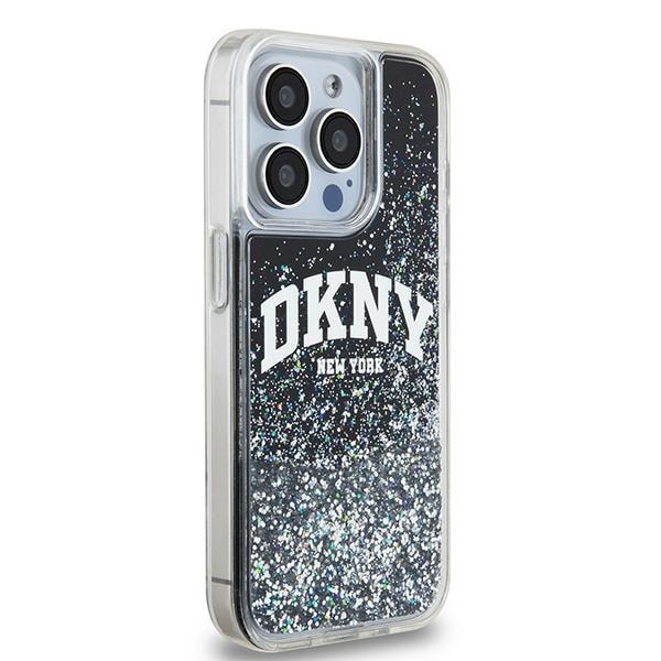 DKNY Liquid Glitter Big Logo iPhone 14 Pro-etui - Sort