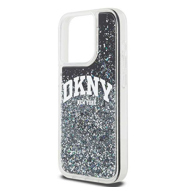 DKNY Liquid Glitter Big Logo iPhone 14 Pro-etui - Sort