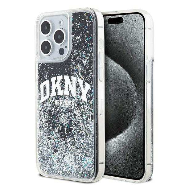 DKNY Liquid Glitter Big Logo iPhone 14 Pro Max-etui - Sort