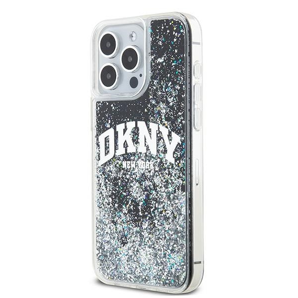 DKNY Liquid Glitter Big Logo iPhone 14 Pro Max-etui - Sort