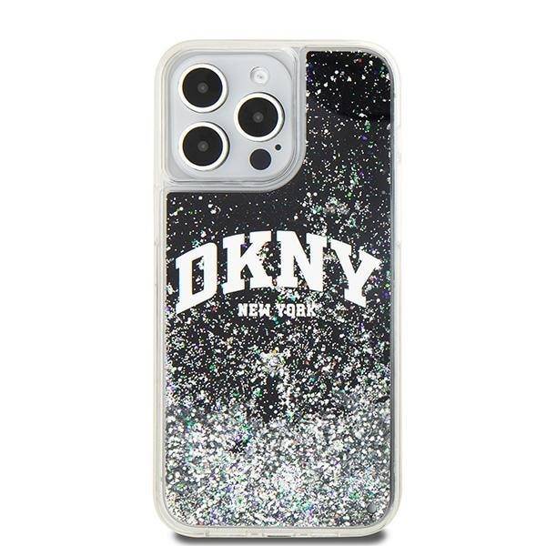 DKNY Liquid Glitter Big Logo iPhone 14 Pro Max-etui - Sort