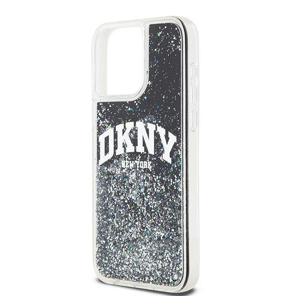 DKNY Liquid Glitter Big Logo iPhone 14 Pro Max-etui - Sort