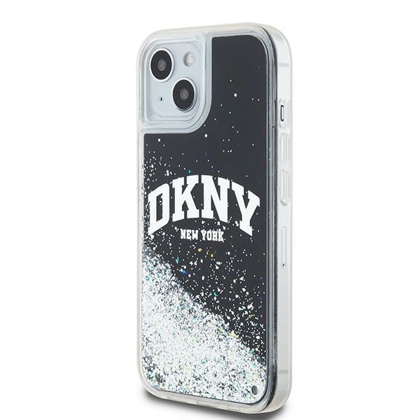 DKNY Liquid Glitter Big Logo iPhone 15 Plus / 14 Plus-etui - Sort