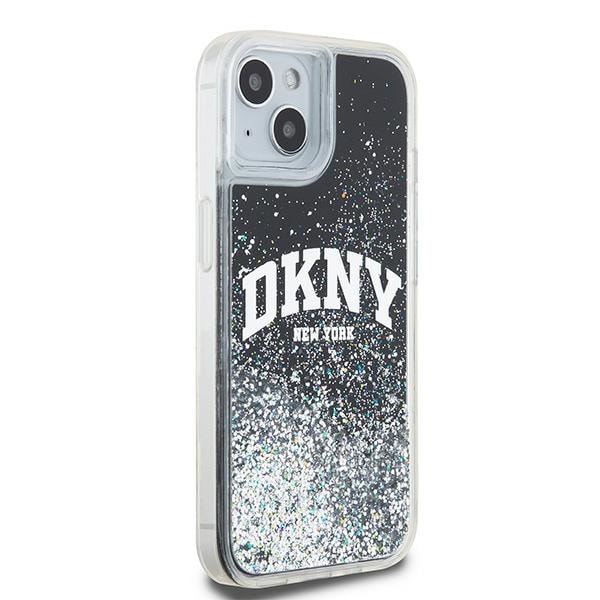 DKNY Liquid Glitter Big Logo iPhone 15 Plus / 14 Plus-etui - Sort