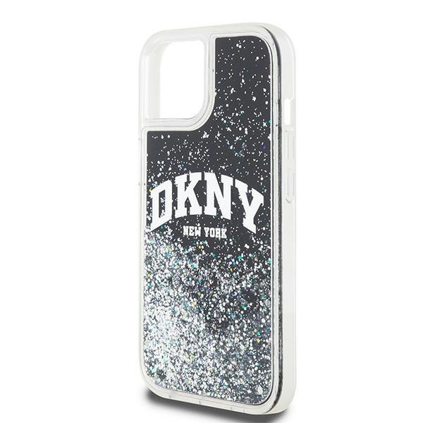 DKNY Liquid Glitter Big Logo iPhone 15 Plus / 14 Plus-etui - Sort