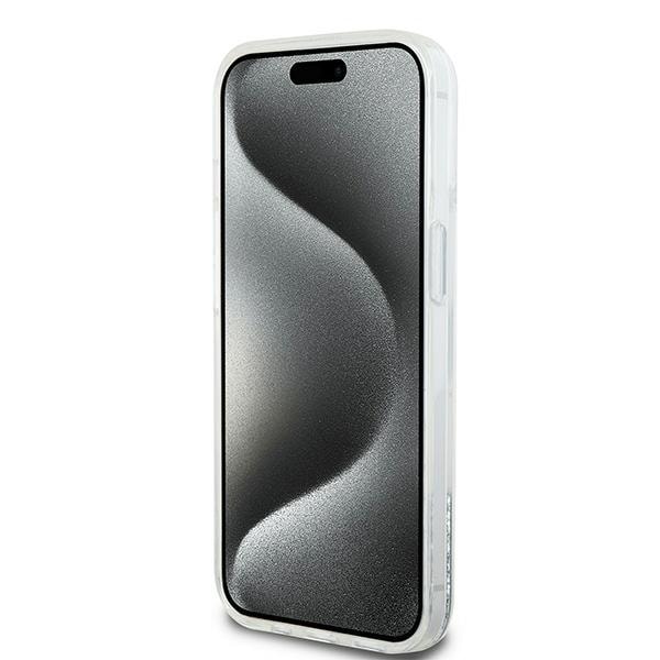 DKNY Liquid Glitter Big Logo etui til iPhone 15 / 14 / 13 - hvid
