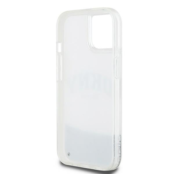 DKNY Liquid Glitter Big Logo etui til iPhone 15 / 14 / 13 - hvid