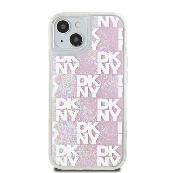 DKNY Liquid Glitter Multilogo etui til iPhone 15 / 14 / 13 - pink