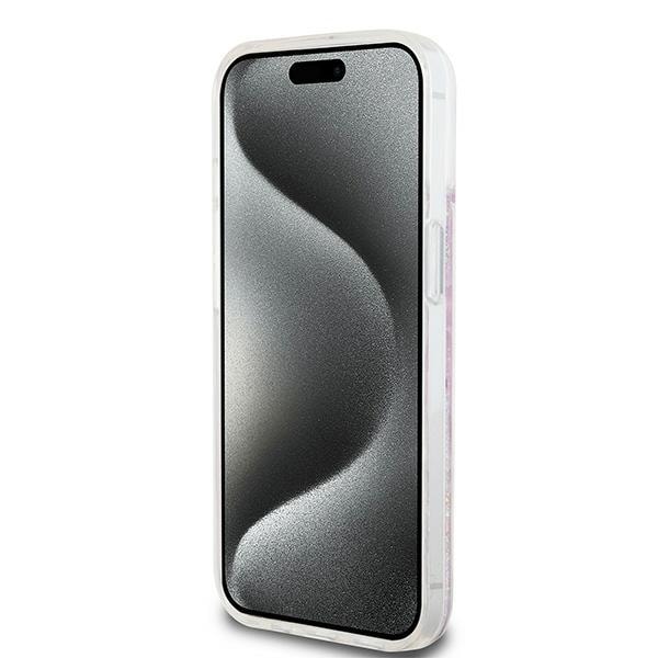 DKNY Liquid Glitter Multilogo etui til iPhone 15 / 14 / 13 - pink
