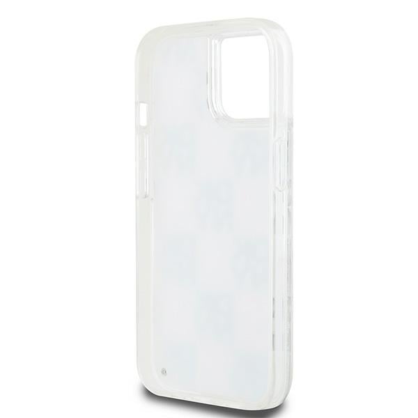 DKNY Liquid Glitter Multilogo etui til iPhone 15 / 14 / 13 - hvid