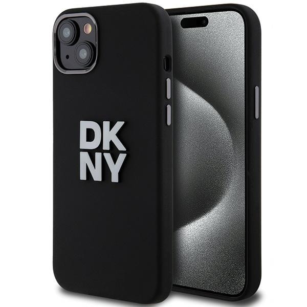 DKNY Liquid Silicone Metal Logo iPhone 15/14/13 Etui - Sort