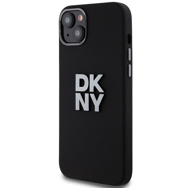DKNY Liquid Silicone Metal Logo iPhone 15/14/13 Etui - Sort