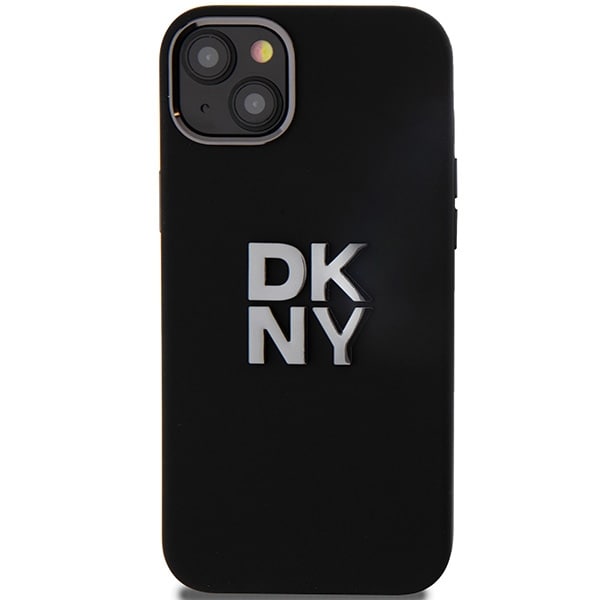 DKNY Liquid Silicone Metal Logo iPhone 15/14/13 Etui - Sort