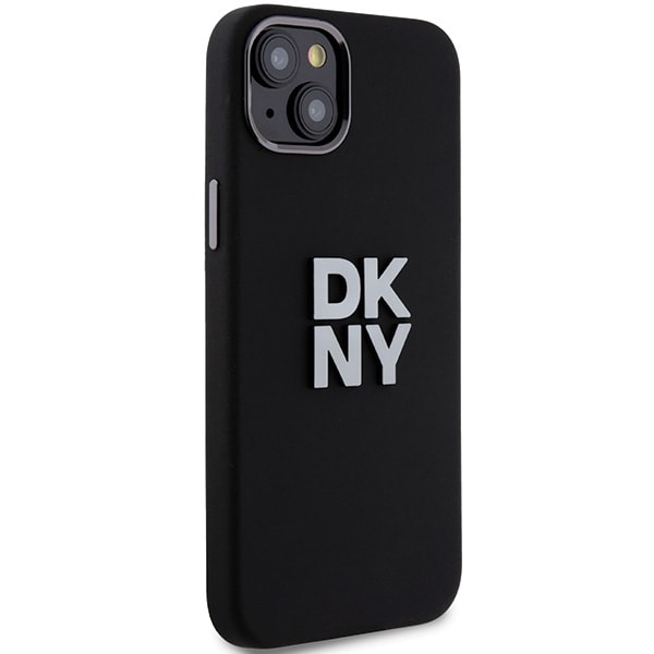 DKNY Liquid Silicone Metal Logo iPhone 15/14/13 Etui - Sort