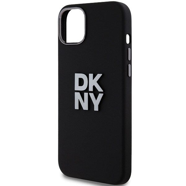 DKNY Liquid Silicone Metal Logo iPhone 15/14/13 Etui - Sort