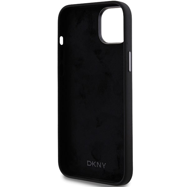 DKNY Liquid Silicone Metal Logo iPhone 15/14/13 Etui - Sort
