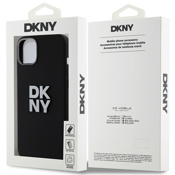 DKNY Liquid Silicone Metal Logo iPhone 15/14/13 Etui - Sort