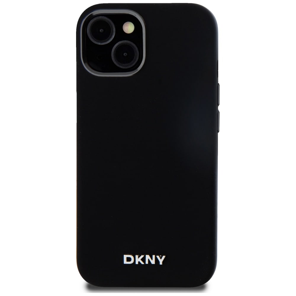 DKNY Liquid Silicone Small Metal Logo MagSafe-etui til iPhone 14/15/13 - Sort