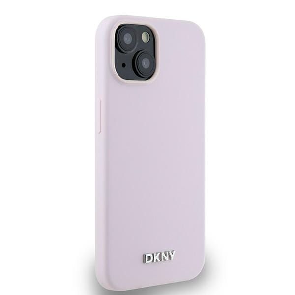 DKNY Liquid Silicone Small Metal Logo MagSafe-etui til iPhone 14/15/13 - Pink