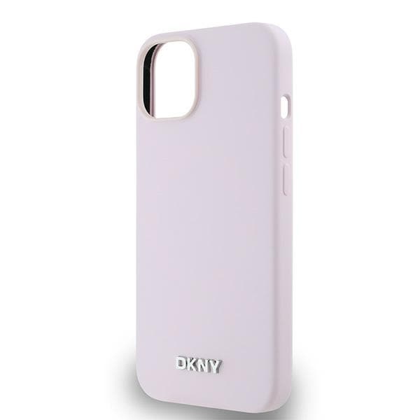 DKNY Liquid Silicone Small Metal Logo MagSafe-etui til iPhone 14/15/13 - Pink