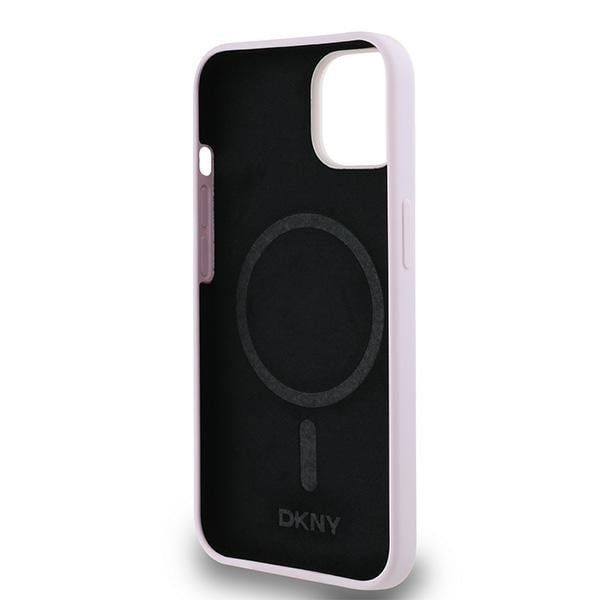 DKNY Liquid Silicone Small Metal Logo MagSafe-etui til iPhone 14/15/13 - Pink