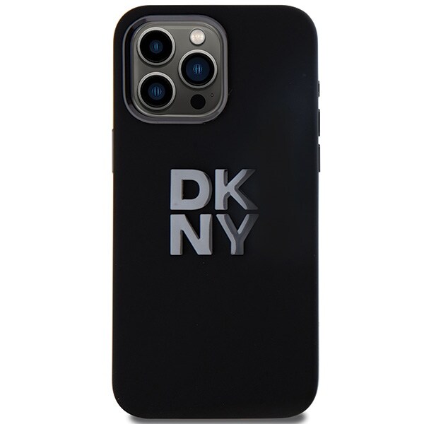DKNY Liquid Silicone Metal Logo iPhone 15 Pro Max-etui - Sort