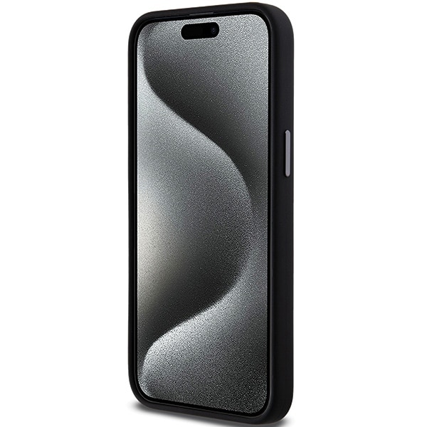 DKNY Liquid Silicone Metal Logo iPhone 15 Pro Max-etui - Sort